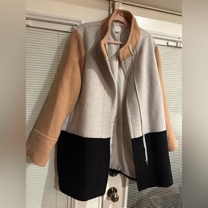 J. Crew Women's Colorblock Jacket - Tan, Gray, and Black size 18